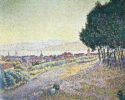 Paul Signac, town at sunset saint tropez